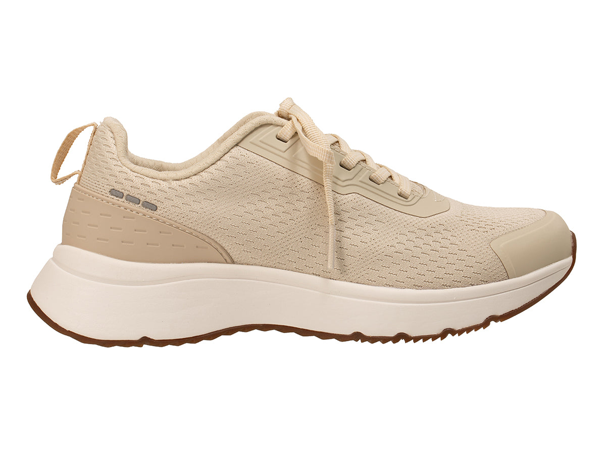 Beige walking shoe on a white background